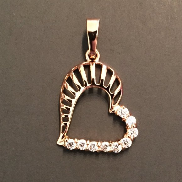 Rose gold plated crystal heart pendant - Picture 1 of 1